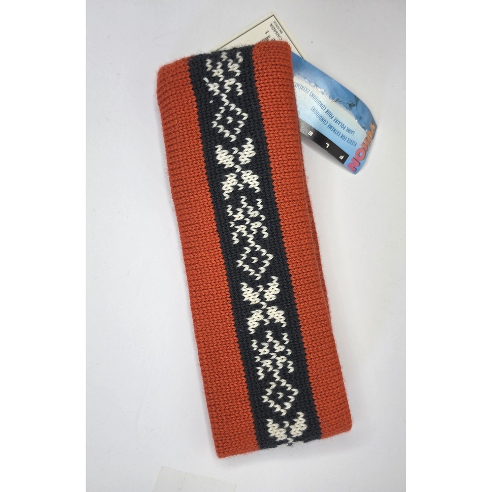 NWT Ski Tops Wool Headband OS Vintage Nordic Knit Orange Après-Ski Granola Girl